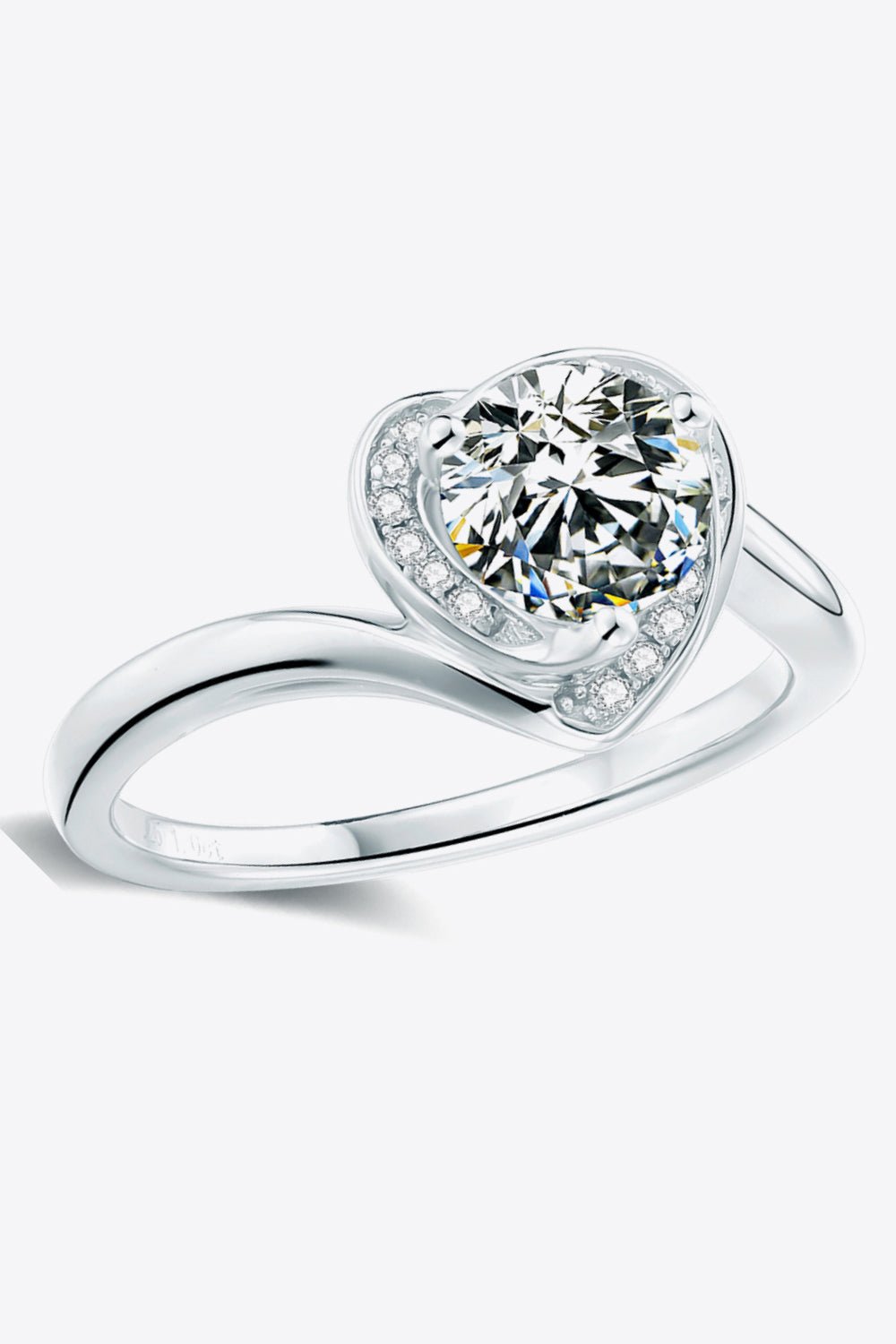 1 Carat Moissanite Heart Ring - Kings Crown Jewel Boutique