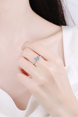 1 Carat Moissanite Heart Side Stone Ring - Kings Crown Jewel Boutique