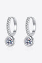 1 Carat Moissanite Rhodium-Plated Drop Earrings - Kings Crown Jewel Boutique