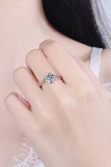 1 Carat Moissanite Rhodium-Plated Solitaire Ring - Kings Crown Jewel Boutique