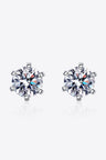 1 Carat Moissanite Rhodium-Plated Stud Earrings - Kings Crown Jewel Boutique