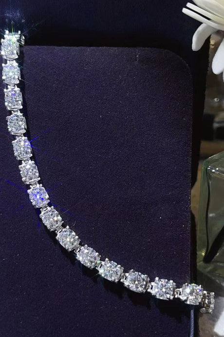 10 Carat Moissanite Platinum-Plated Bracelet - Kings Crown Jewel Boutique
