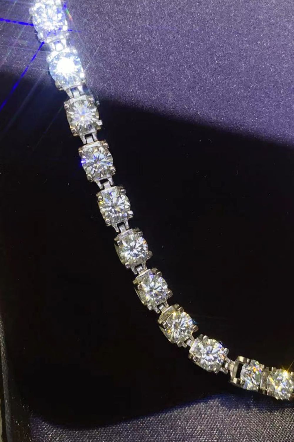 10 Carat Moissanite Platinum-Plated Bracelet - Kings Crown Jewel Boutique