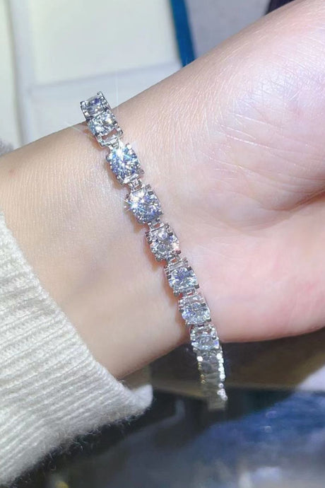 10 Carat Moissanite Platinum-Plated Bracelet - Kings Crown Jewel Boutique