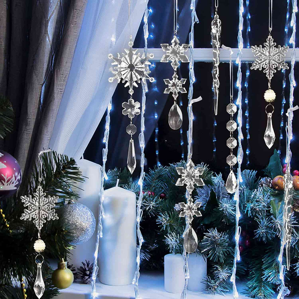 10-Piece Acrylic Icicle Ornaments - Kings Crown Jewel Boutique