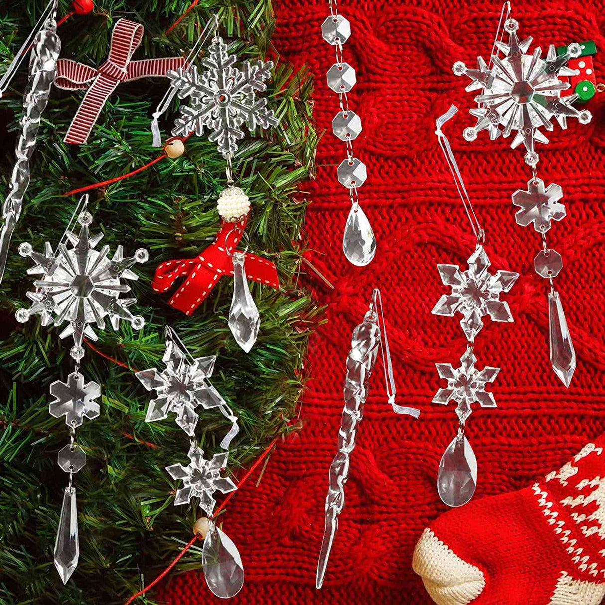 10-Piece Acrylic Icicle Ornaments - Kings Crown Jewel Boutique