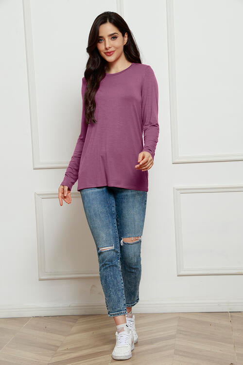 Basic Bae Full Size Round Neck Long Sleeve Top king-general-store-5710.myshopify.com