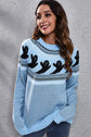 Ghost Pattern Round Neck Long Sleeve Sweater king-general-store-5710.myshopify.com