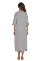 Zip Up Slit Round Neck Night Dress with Pockets king-general-store-5710.myshopify.com