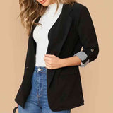 Lapel Collar Roll-Tab Sleeve Blazer king-general-store-5710.myshopify.com