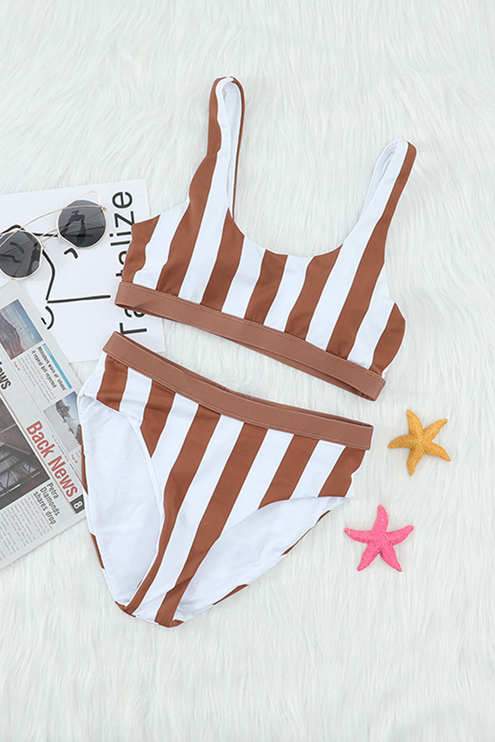 Striped Tank High Waist Bikini king-general-store-5710.myshopify.com