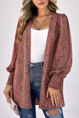 Leopard Print Balloon Sleeve Cardigan king-general-store-5710.myshopify.com