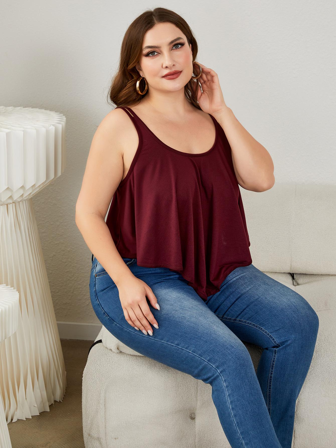 Plus Size Double-Strap Scoop Neck Cami king-general-store-5710.myshopify.com