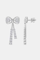 1.12 Carat Moissanite 925 Sterling Silver Bow Earrings - Kings Crown Jewel Boutique