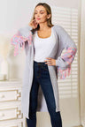 Woven Right Fringe Sleeve Dropped Shoulder Cardigan king-general-store-5710.myshopify.com