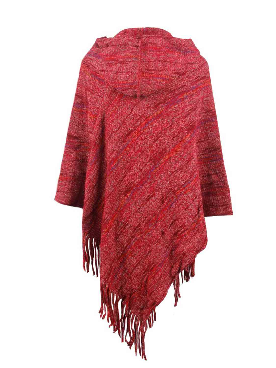 Fringe Hem Hooded Poncho king-general-store-5710.myshopify.com