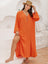 Plus Size Tie Neck Long Sleeve Slit Dress king-general-store-5710.myshopify.com