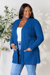 Basic Bae Full Size Ribbed Open Front Cardigan with Pockets king-general-store-5710.myshopify.com