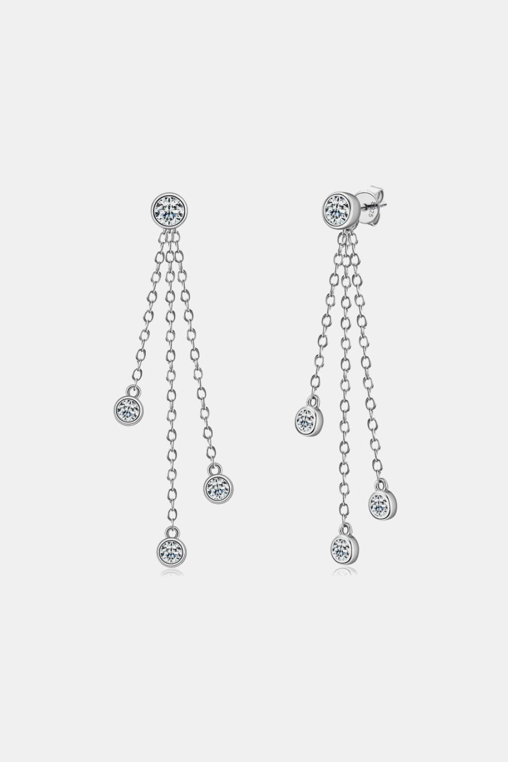 1.2 Carat Moissanite Layered Chain Earrings - Kings Crown Jewel Boutique