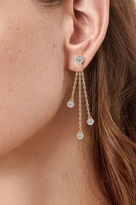1.2 Carat Moissanite Layered Chain Earrings - Kings Crown Jewel Boutique