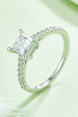 1.21 Carat Moissanite 925 Sterling Silver Side Stone Ring - Kings Crown Jewel Boutique