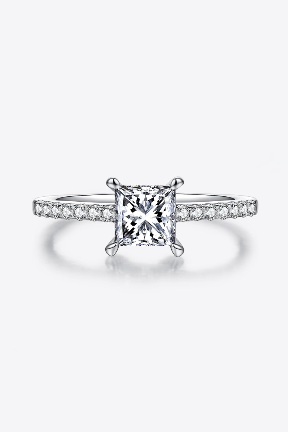 1.21 Carat Moissanite 925 Sterling Silver Side Stone Ring - Kings Crown Jewel Boutique