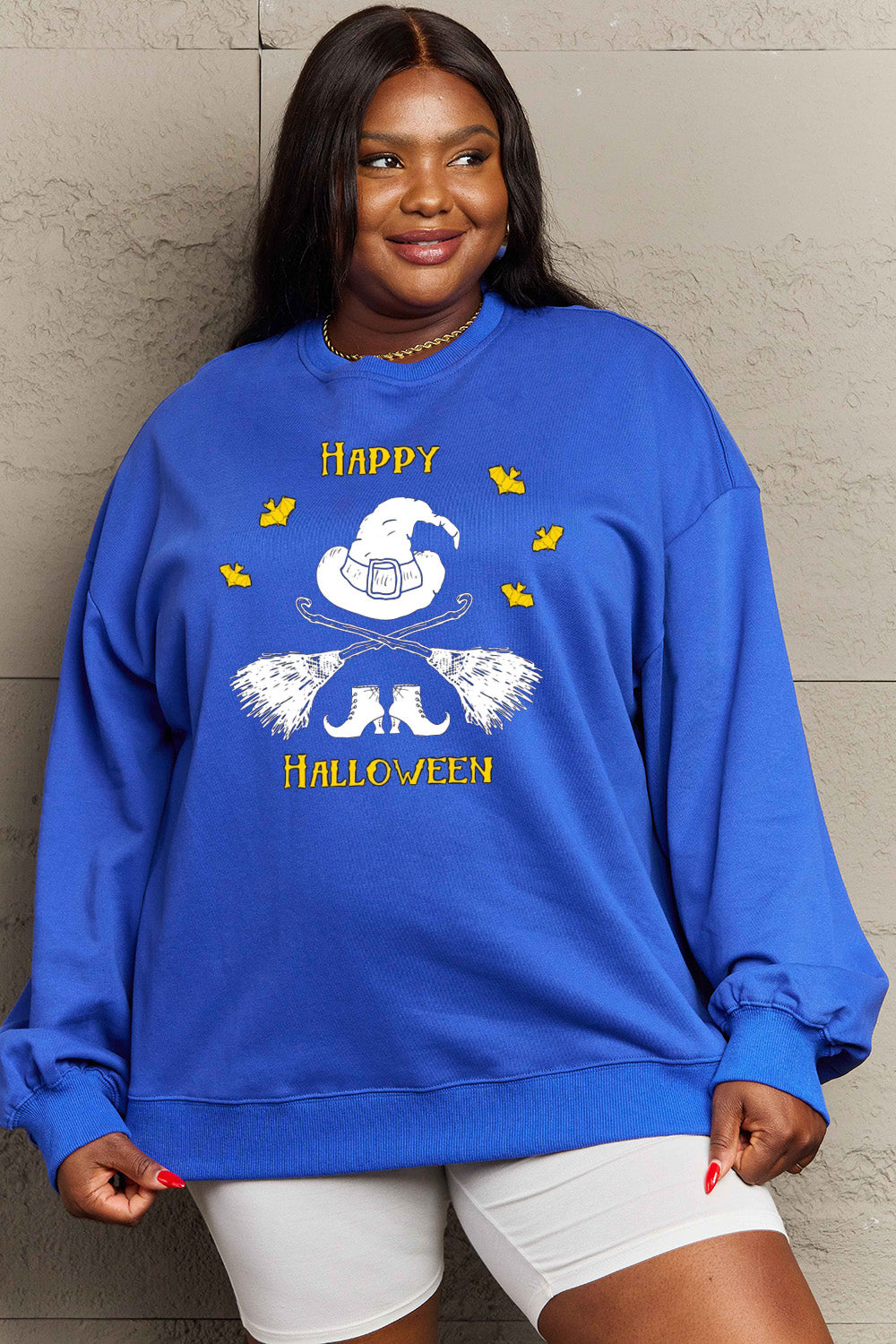 Simply Love Full Size HAPPY HALLOWEEN Graphic Sweatshirt king-general-store-5710.myshopify.com