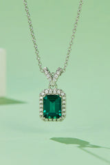 1.25 Carat Lab-Grown Emerald Pendant Necklace - Kings Crown Jewel Boutique