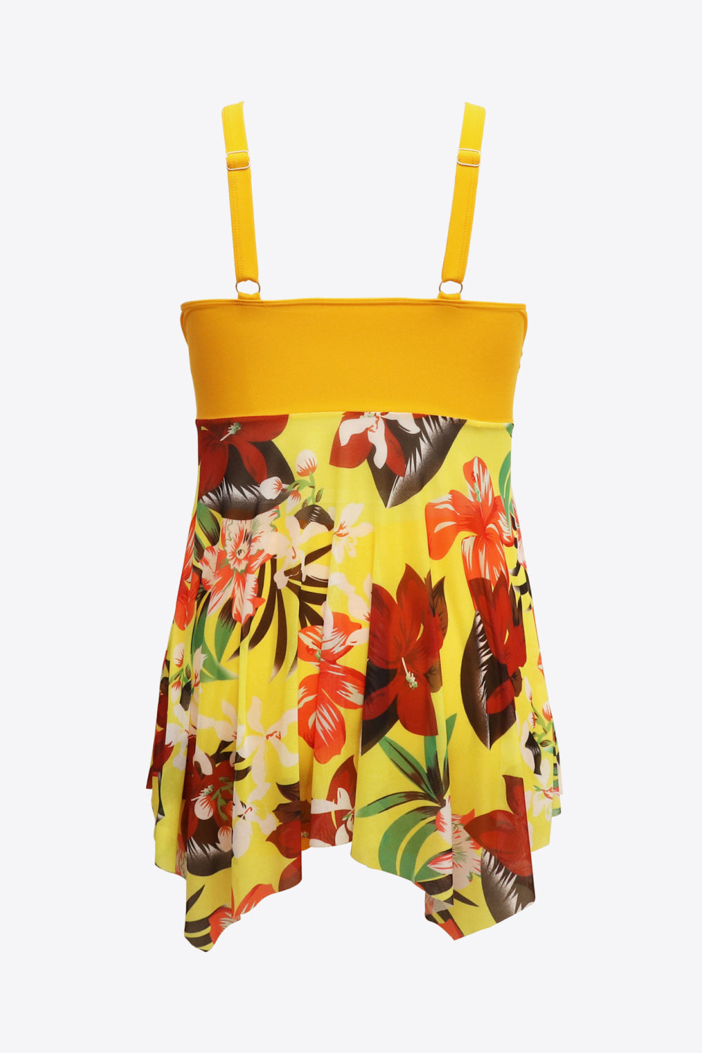 Plus Size Floral Two-Tone Asymmetrical Hem Two-Piece Swimsuit king-general-store-5710.myshopify.com