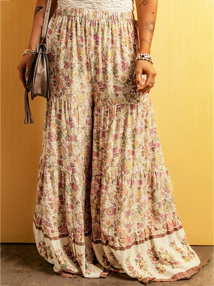 Floral Tiered Wide Leg Pants king-general-store-5710.myshopify.com