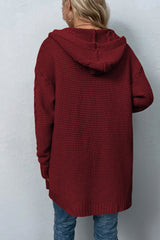 Cable-Knit Dropped Shoulder Hooded Cardigan king-general-store-5710.myshopify.com