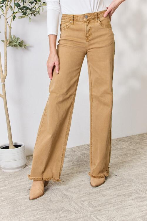 RISEN Full Size Fringe Hem Wide Leg Jeans king-general-store-5710.myshopify.com