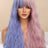 13*1" Full-Machine Wigs Synthetic Long Wave 26" in Blue/Pink Split Dye - Kings Crown Jewel Boutique