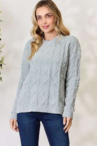 BiBi Cable Knit Round Neck Sweater king-general-store-5710.myshopify.com