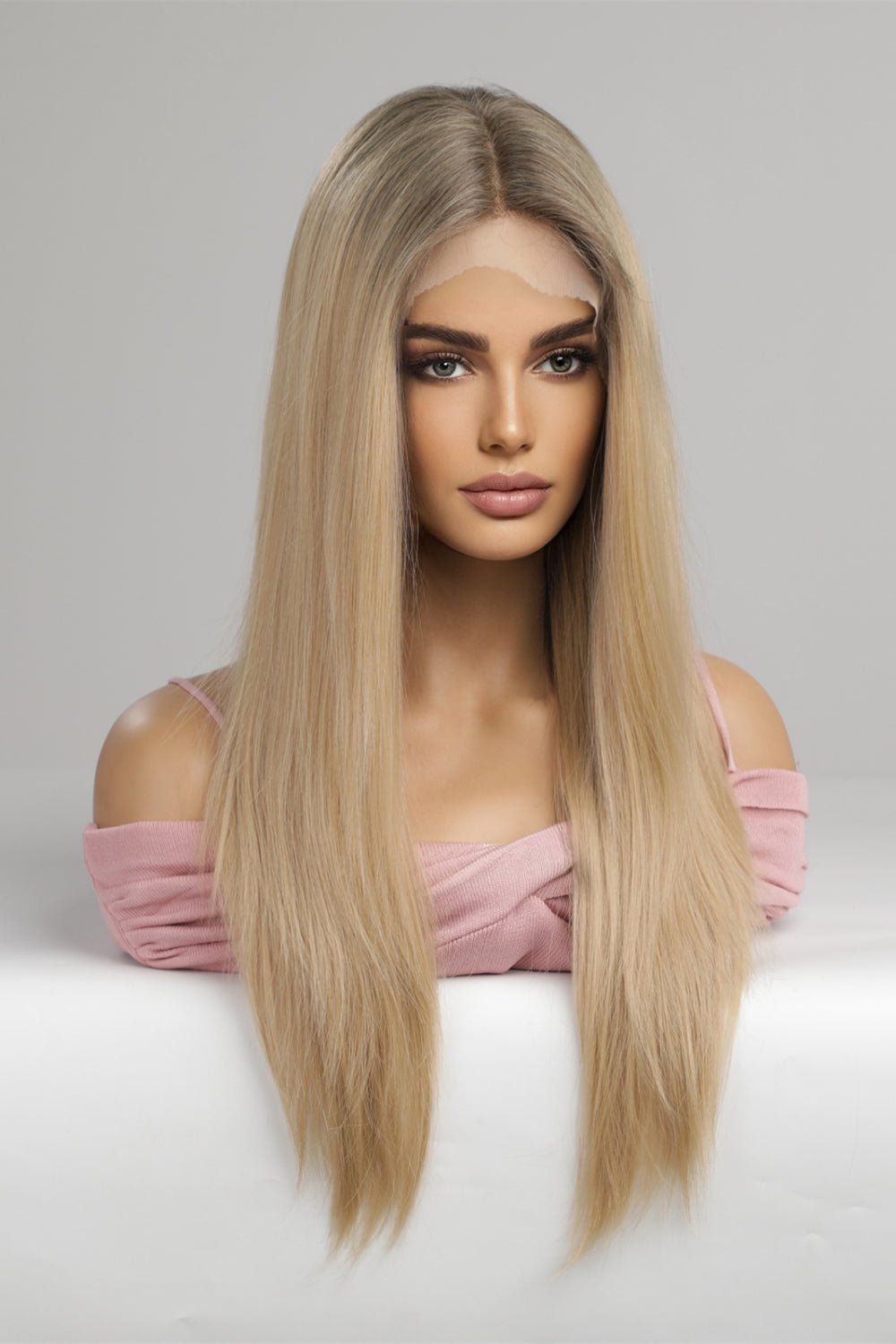 13*2" Lace Front Wigs Synthetic Long Straight 24'' 150% Density - Kings Crown Jewel Boutique