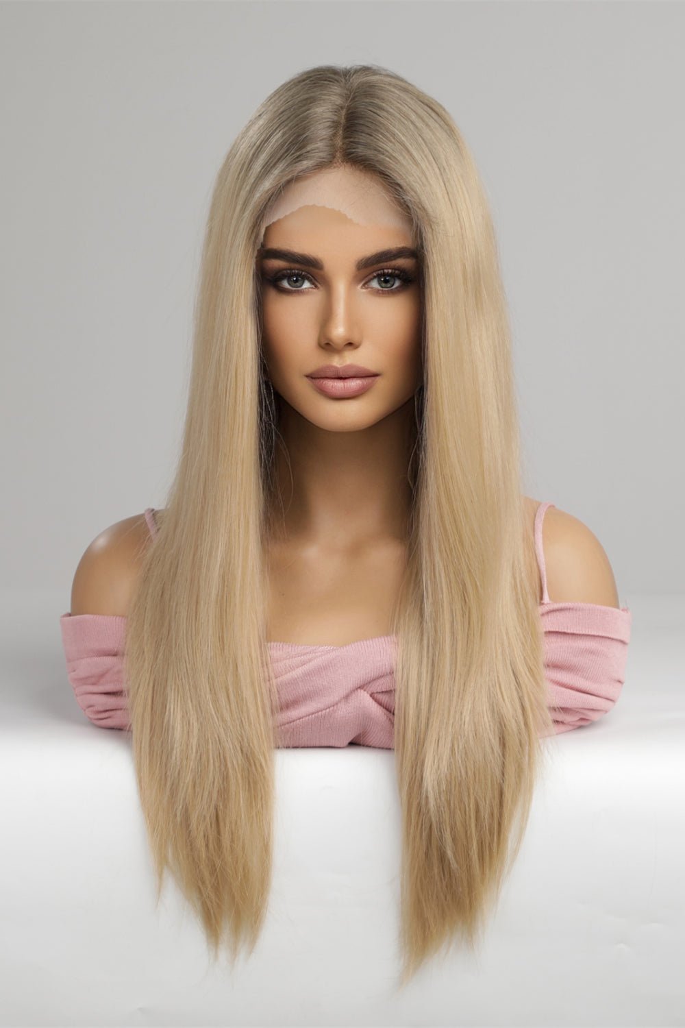 13*2" Lace Front Wigs Synthetic Long Straight 24'' 150% Density - Kings Crown Jewel Boutique