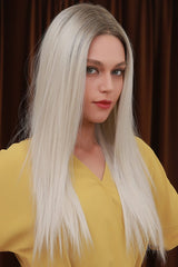 13*2" Lace Front Wigs Synthetic Long Straight 26" Heat Safe 150% Density - Kings Crown Jewel Boutique