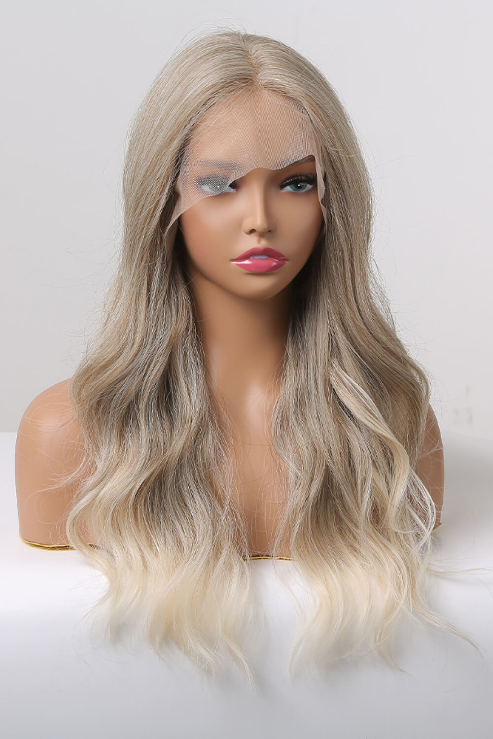 13*2" Lace Front Wigs Synthetic Long Wave 24" 150% Density in Medium Blonde Highlights - Kings Crown Jewel Boutique