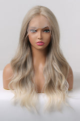 13*2" Lace Front Wigs Synthetic Long Wave 24" 150% Density in Medium Blonde Highlights - Kings Crown Jewel Boutique