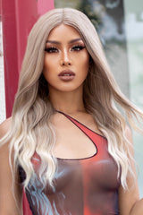 13*2" Lace Front Wigs Synthetic Long Wave 24" 150% Density in Medium Blonde Highlights - Kings Crown Jewel Boutique