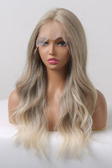 13*2" Lace Front Wigs Synthetic Long Wave 24" 150% Density in Medium Blonde Highlights - Kings Crown Jewel Boutique