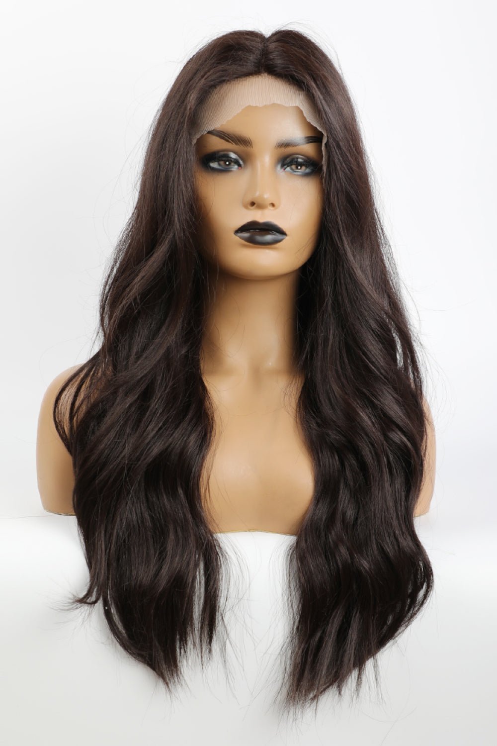 13*2" Lace Front Wigs Synthetic Long Wave 26" Heat Safe 150% Density in Brown - Kings Crown Jewel Boutique