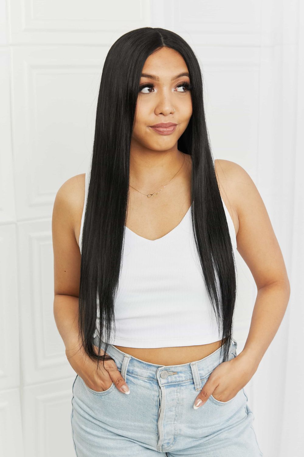 13*2" Long Lace Front Straight Synthetic Wigs 26" Long 150% Density - Kings Crown Jewel Boutique