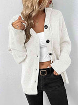 Button Up Drawstring Long Sleeve Hooded Cardigan king-general-store-5710.myshopify.com