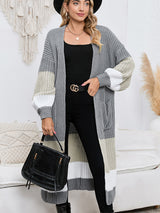 Color Block Long Sleeve Pocketed Cardigan king-general-store-5710.myshopify.com