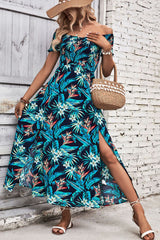 Floral Off-Shoulder Slit Dress king-general-store-5710.myshopify.com