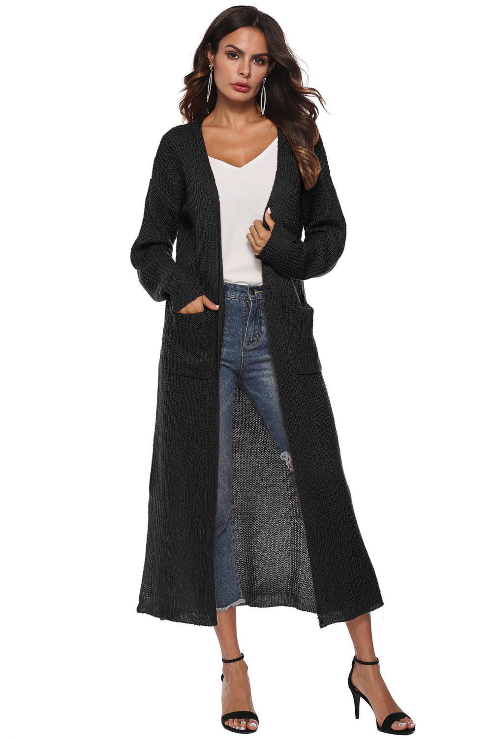 Long Sleeve Open Front Buttoned Cardigan king-general-store-5710.myshopify.com