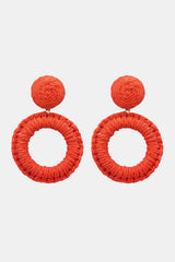 Round Shape Raffia Grass Dangle Earrings king-general-store-5710.myshopify.com