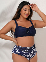 Plus Size Printed Gathered Detail Bikini Set king-general-store-5710.myshopify.com