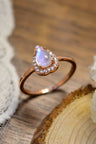 Moonstone Teardrop 925 Sterling Silver Halo Ring king-general-store-5710.myshopify.com